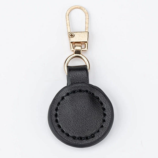 Round leather black* with golden buckle