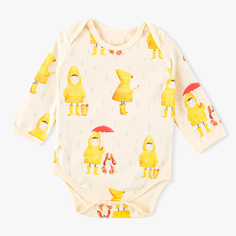 Estilo europeo y americano de manga larga abrigo envoltura collar mono bebé primavera y otoño lindo mameluco hembra bebé red rojo