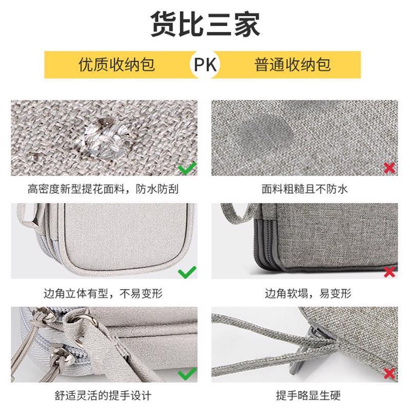 Bolsa de almacenamiento de accesorios de doble capa al por mayor de fábrica, bolsa de transporte con doble cremallera, bolsa de embalaje de acabado de varios niveles