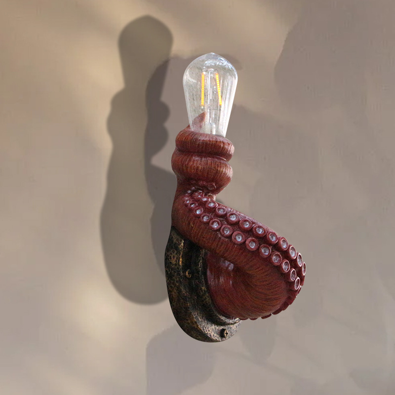 Octopus Tentacle Lamp Holder Wall Decoration Resin Crafts Home Goods Living Room  New Creative Small Ornaments