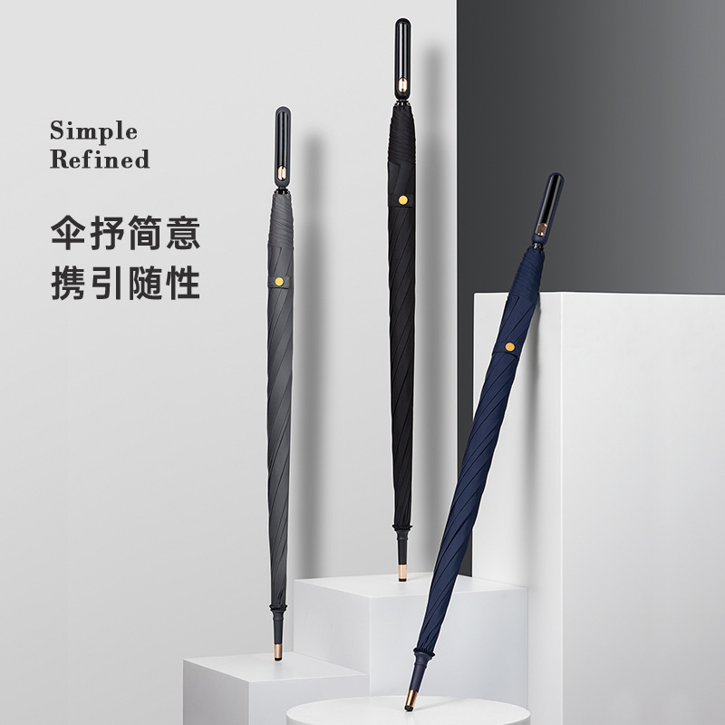 8-Bone Automatic Golf Umbrella Can Be Customized with Long Handle Windproof Straight Umbrella Double Windproof Advertising Umbrella Gift Umbrella Wholesale