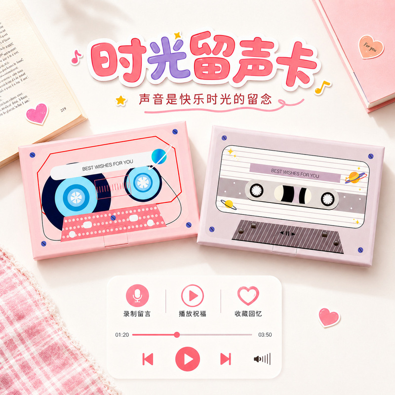 3D Audio Recording Greeting Card That Can Talk and Record Voice Messages, Creative Holiday Commemorative Surprise Card Gift 3D Audio Recording Greeting Card That Can Talk and Record Voice Messages, Creative Holiday Commemorative Surprise Card Gift