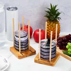 竹木纸杯架家用饮水机奶茶咖啡店一次性取杯器吧台商用桌面收纳架