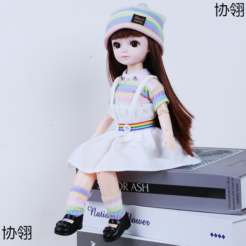 New Super Baby Clothes 30 cm 3D Real Eyes Bjd 6 Points Fat Body Baby Clothes Barbie Doll Clothes Skirt