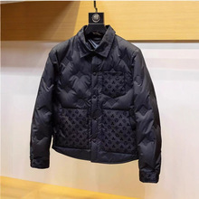 2025秋冬男新款翻领羽绒棉服轻薄加厚宽松轻奢百搭休闲外套男黑色