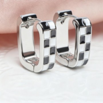Amazon's Best-selling Fashionable Versatile Open Earrings, Hypoallergenic, Light Luxury, High-end Feel, Black And White_voghion.com