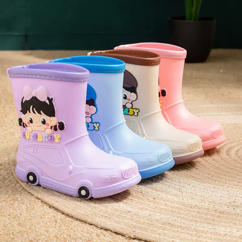 幼儿园儿童雨鞋加绒宝宝雨靴卡通小孩水鞋室外防水防滑女孩童鞋男