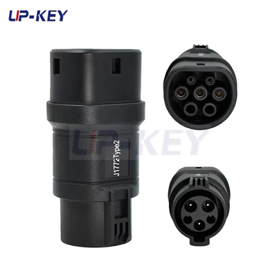 US standard J1772 to Type2 adapter, a cross-border charging adapter for new energy vehicles (EV şarj adapterləri) - us-standard-to-european-standard-black