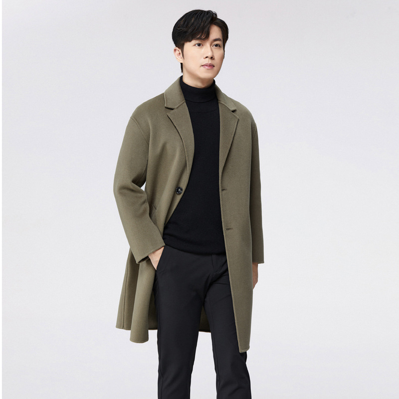 Demi-season double-sided cashmere long suit for boys