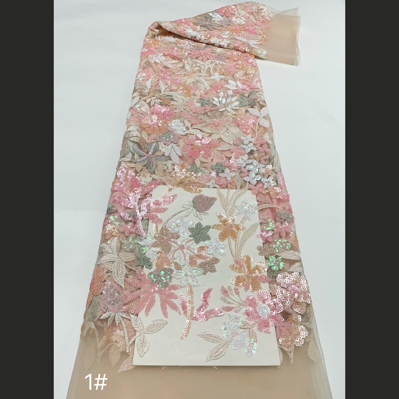 Sequin Embroidered Fabric Colorful Sequin Lace Fabric Wedding Dress Embroidered Fabric Sequins Lace