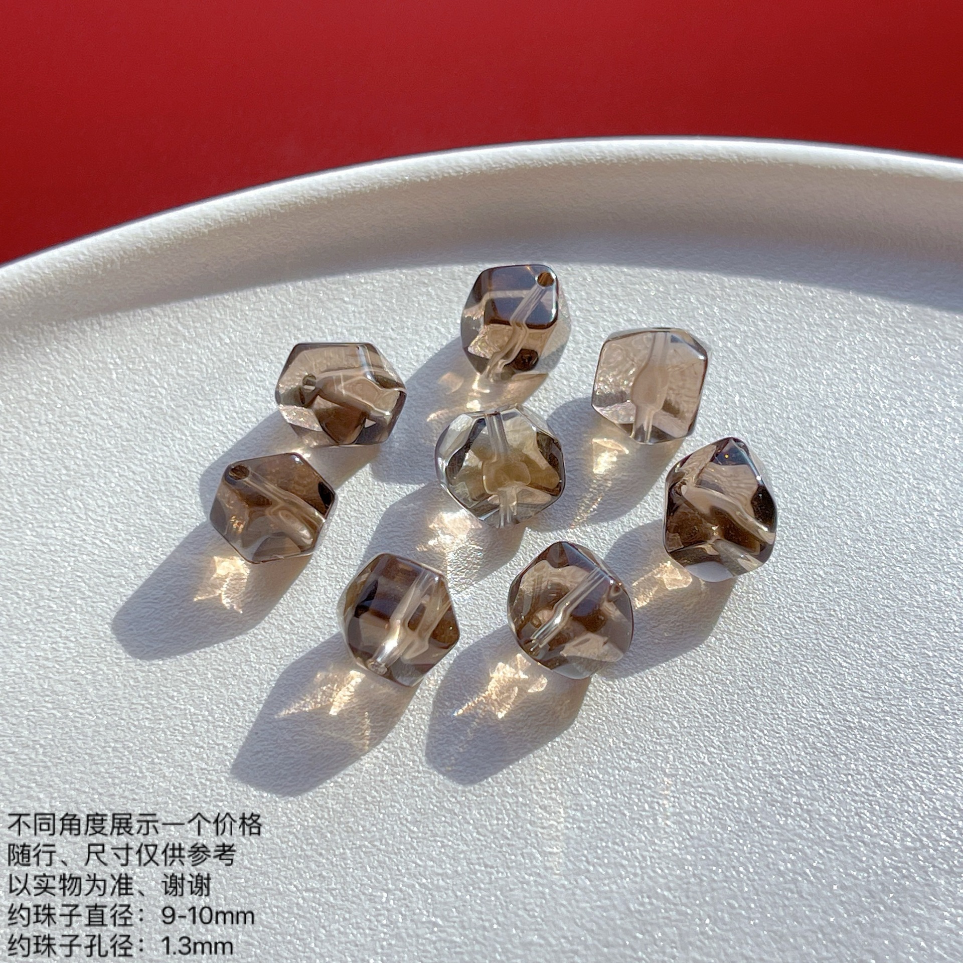 Natural Tea Crystal DIY Jewelry Accessories Single Beads Accompanying Faceted Loose Beads Spacer Crystal Jewelry Bracelets with Beads