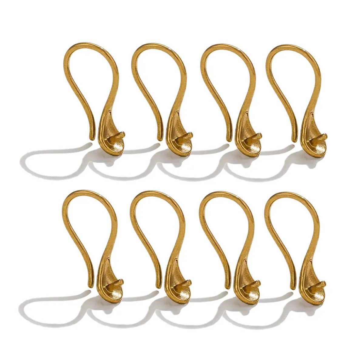 Nuevo acero inoxidable perla oreja accesorios tacones altos oreja gancho en forma de U interrogación gancho vacío accesorios joyería