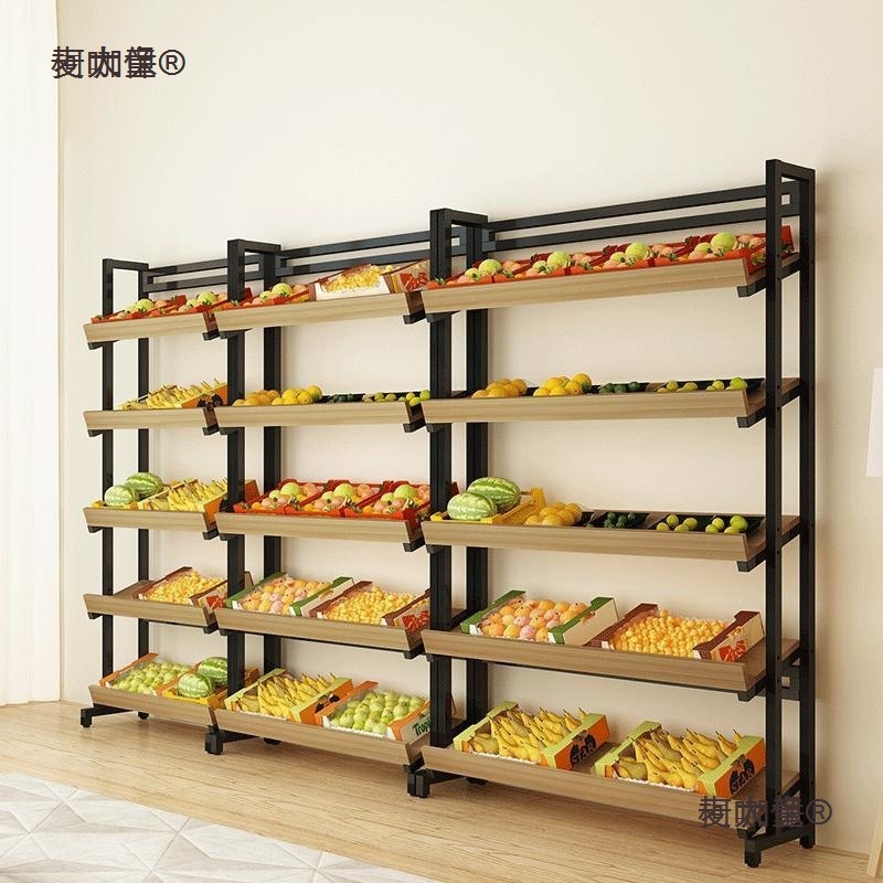 Supermarket Food Fruit and Vegetable Rack Fruit Rack Multi-Layer Shoe Rack Inclined Shelf Red Wine Supermarket Rack Inclined Vegetable Metabo