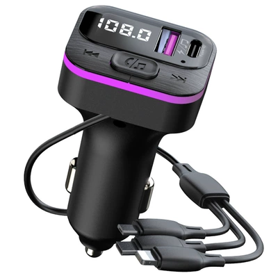 CS3 car mp3 bluetooth player hands-free call fm transmitter 66W super fast charge one drag three car mp3 (Car mp3) - cs3
