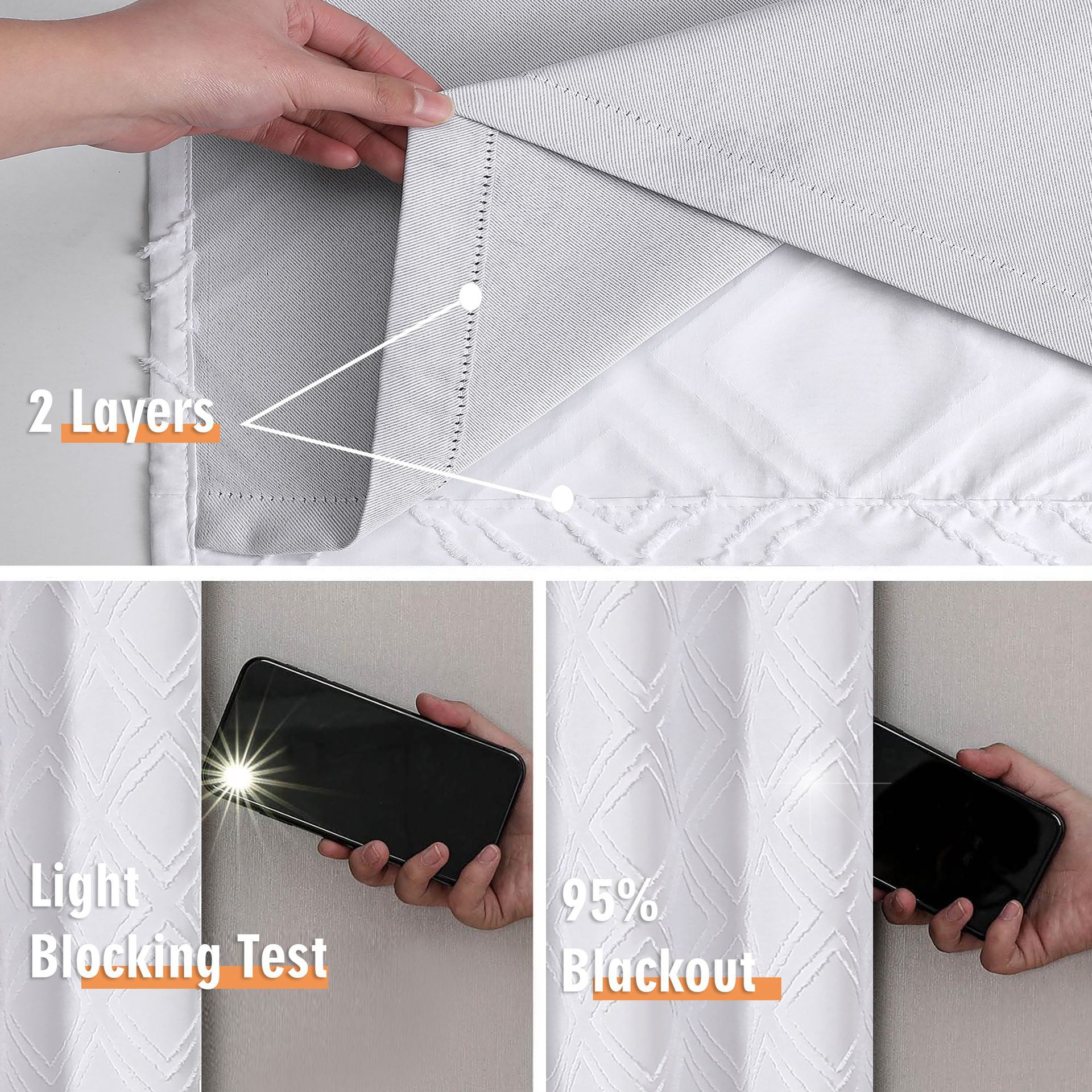 Solid Blackout Curtains With 3d Cut Flower Geometric Pattern_voghion.com