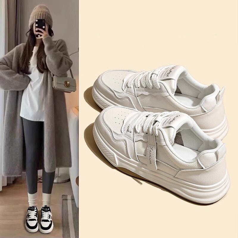 Explosions high-end sense of small white shoes women's 2024 spring new thick-soled casual sports 2025 white shoes spring Explosions high-end sense of small white shoes women's 2024 spring new thick-soled casual sports 2025 white shoes spring