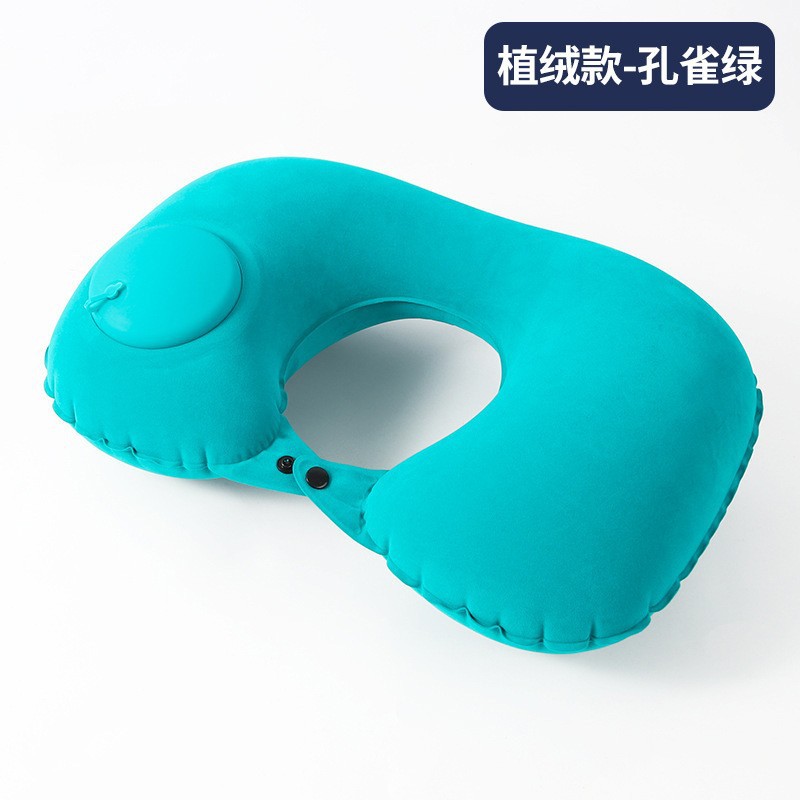 U-type [Velvet] Press the inflatable pillow-green