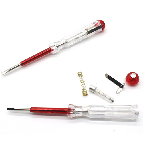 Electrical test pen crystal one-head electrician special transparent electric test pen multi-function one-head screwdriver light-up electric pen