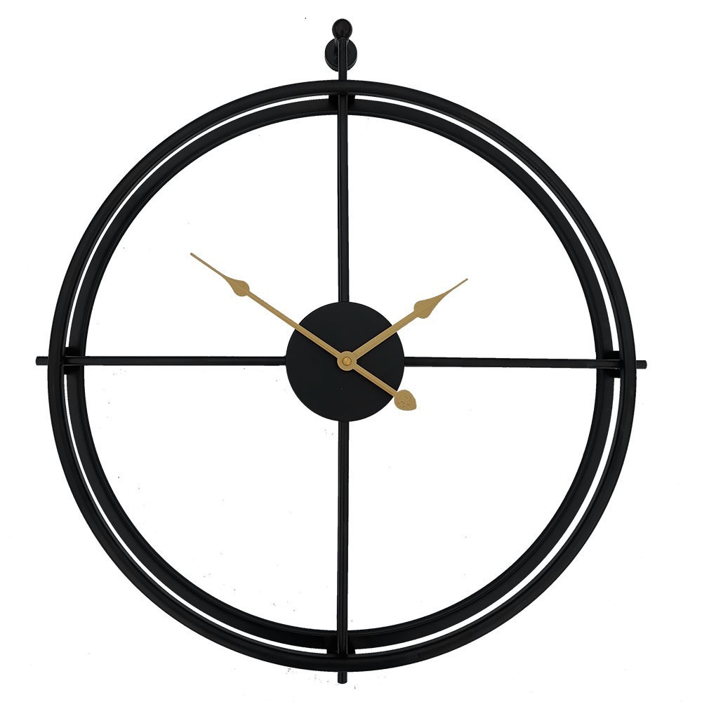 50cm 더블 링 벽시계 클래식 블랙 골드 핸즈