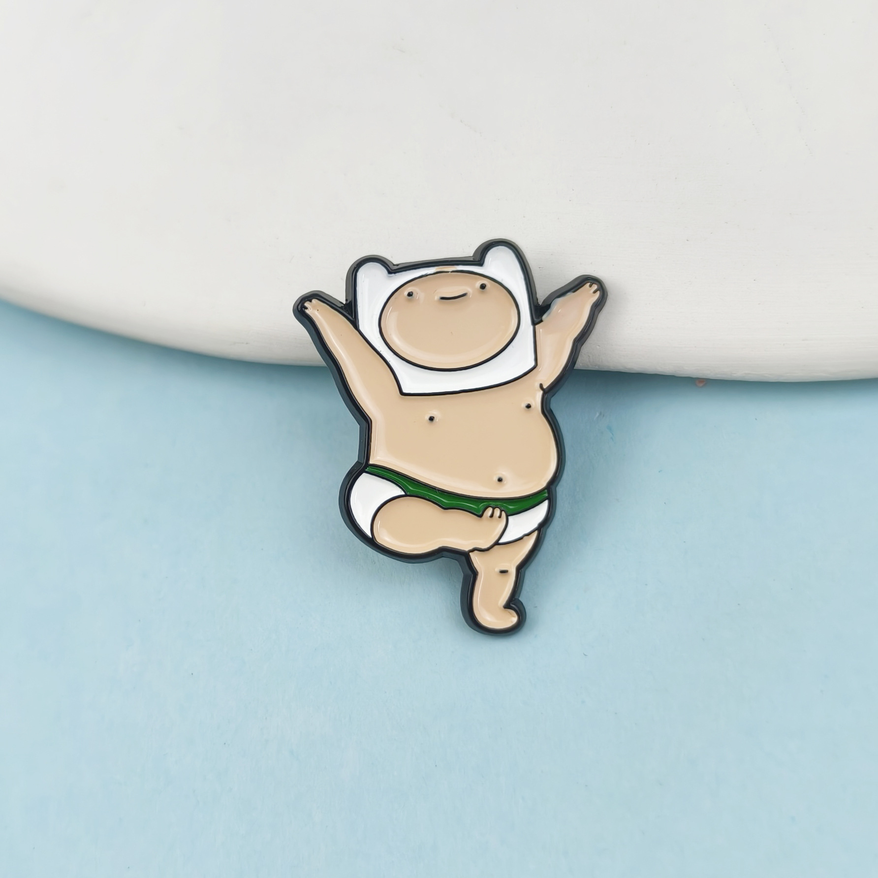 Personalidad lindo hombre gordo insignia alfiler transfronterizo ins dibujos animados aleación goteo aceite divertido villano vestido broche