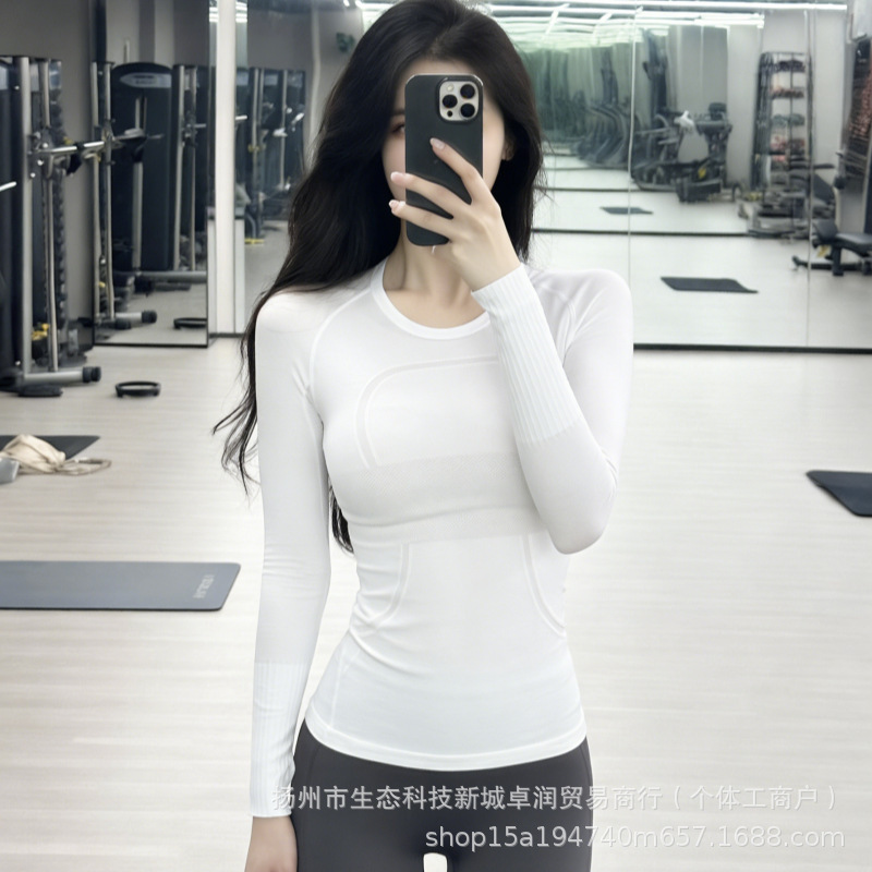 Lulu Original Swiftly Tech T-Shirt 1.0 Long-Sleeved Sports Yoga Quick-Drying Running Sweat-Absorbent Tight-Fitting Shirt