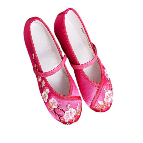 Children's embroidered shoes, ethnic style, old Beijing classical girls' single shoes, student traditional dance cloth shoes, one-piece drop shipping