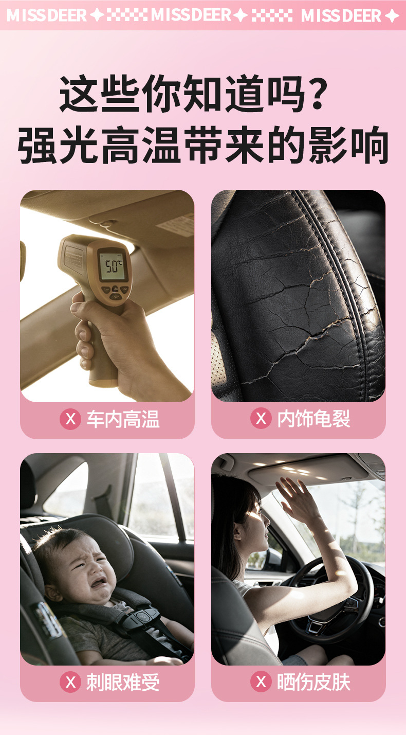 Sanrio Car Sunshade Curtain, Car Window Sun Protection and Heat Insulation, Car Side Window Privacy Curtain, Front Windshield Sunshade