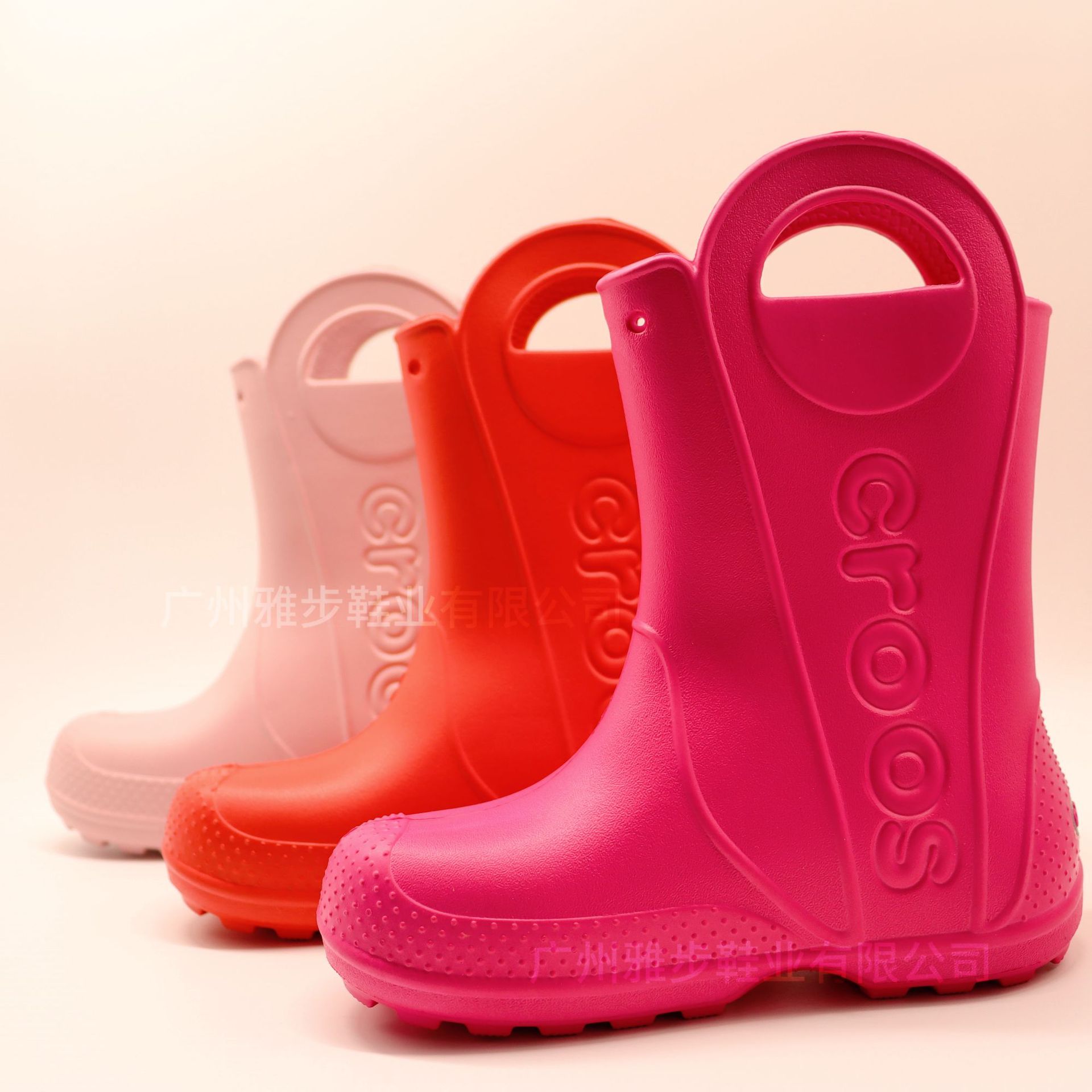 2025 New Kidsren's Shoes Cross Mid-Tube Non-Slip Waterproof Macaron Color Kidsren's Rain Boots Outdoor Rubber Shoes Soft Sole Eva Shoes
