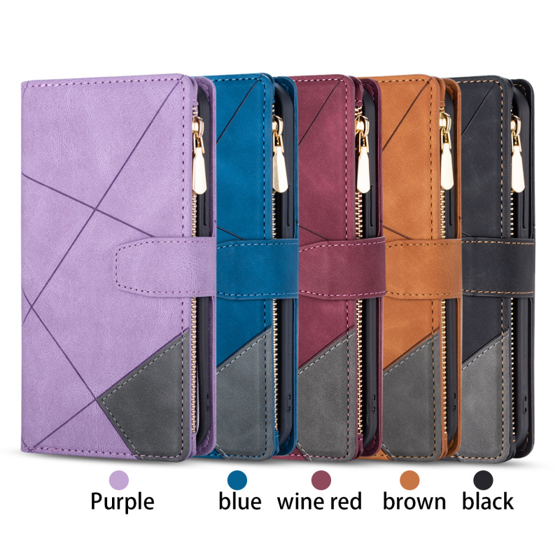 Foreign Trade Line Splicing Multi-Zipper Suitable for Iphone17 Mobile Phone Case All-Inclusive 16Promax Flip Leather Case 15 Foreign Trade Line Splicing Multi-Zipper Suitable for Iphone17 Mobile Phone Case All-Inclusive 16Promax Flip Leather Case 15