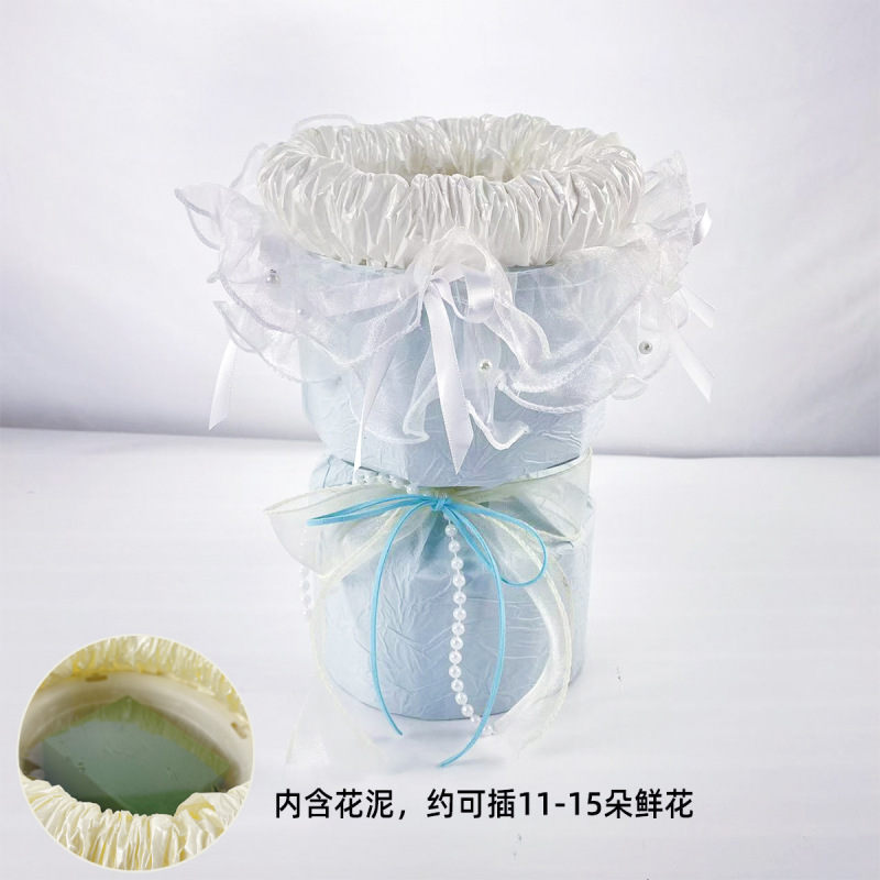 七夕情人节公主风花束成品花壳免包DIY插花材料零食水果鲜花包装|undefined