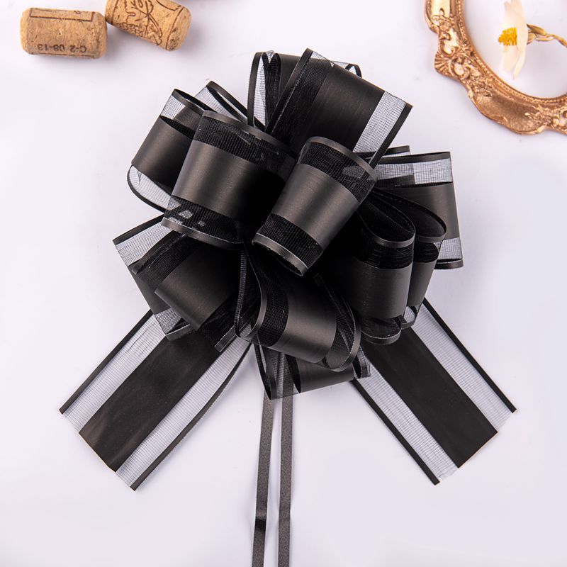 Comercio exterior transfronterizo 50 gran hilo de nieve elegante color natural bola flor Navidad regalo flor embalaje color sólido guirnalda cinta