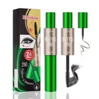 Двусторонняя подводка для глаз и тушь HelloKiss «два в одном», подкручивающая и длинная водостойкая тушь для ресниц, не размазывающаяся, трансграничная
