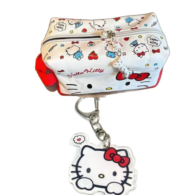 Helloikitty bolsa de maquillaje portátil de gran capacidad de viaje Sanrio almacena encantador nicho de dibujos animados en el viento