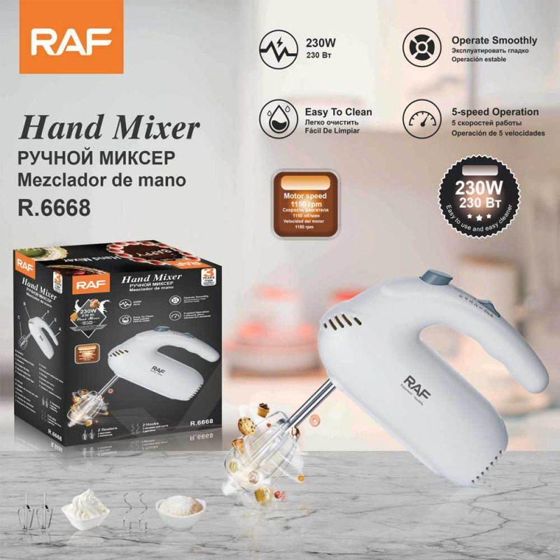 Raf European Standard Cross-Border Household Quick Dough Baking Small Cake Mixer Automatic Egg Beater