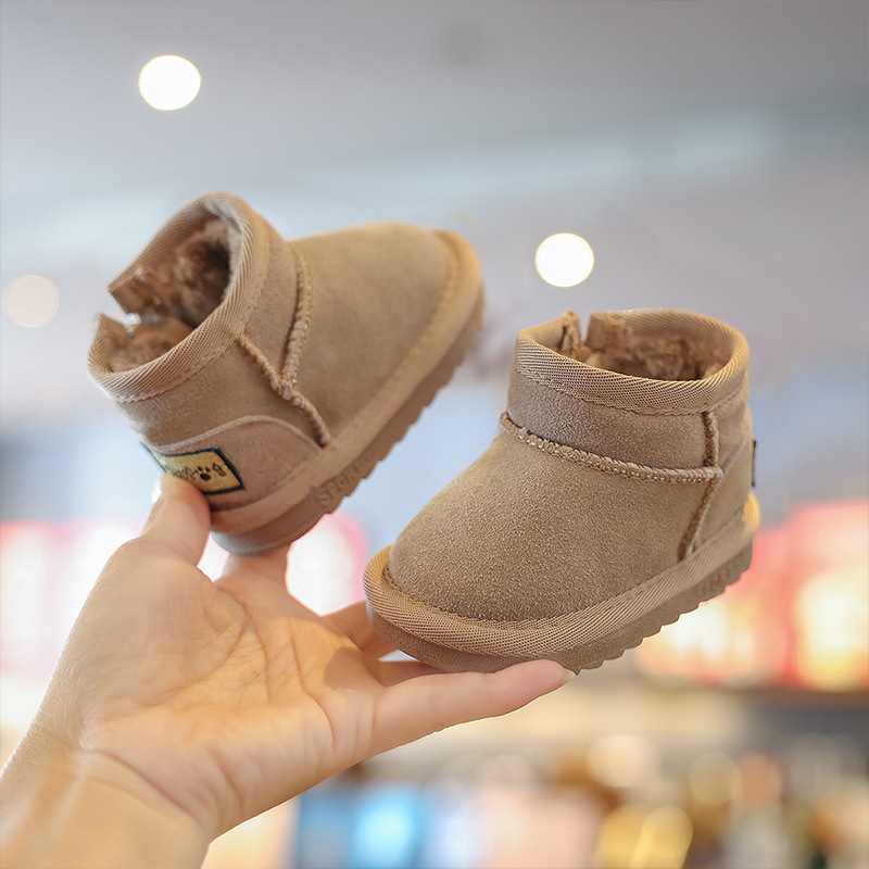 Baby snow boots, winter velvet warm toddler shoes, children's winter shoes, women's soft soled toddler shoes, boys' baby cotton shoes_voghion.com