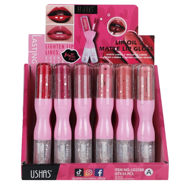 (caja de exhibición) USHAS Cosmetic transfronterizo 12 colores lipstick mate lipstick esmalte es fácil de colorear sin taza de lipstick