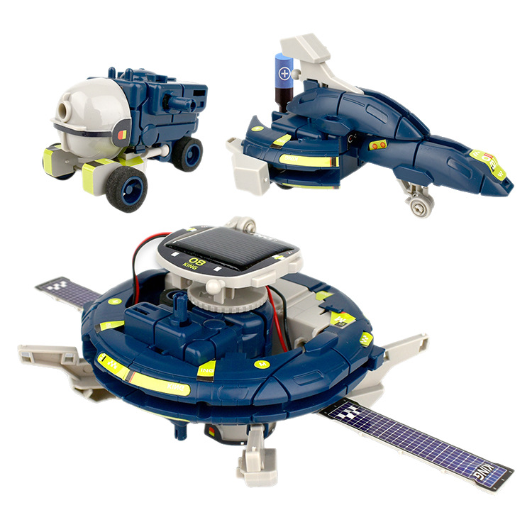 Coche solar STEM dedicado a la educación temprana transfronterizo 6 en 1 tecnología de ensamblaje de fuente de alimentación dual pequeño juguete de bricolaje hecho a mano