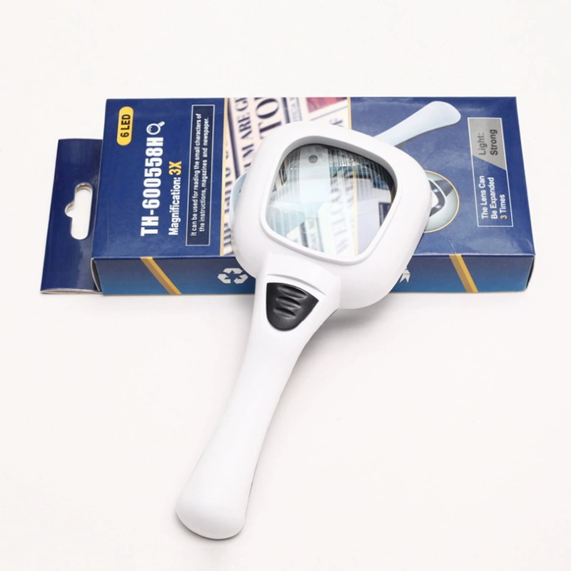 Прямая поставка с завода Новое детское увеличительное стекло HD черно-белое студенческое портативное стекло со светодиодной подсветкой, детектор денег, чтение оптом