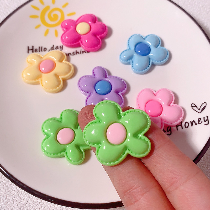 Mediano nuevo accesorios de resina de flores de dopamina DIY accesorios para el cabello caja de teléfono móvil colgante hecho a mano agujero material de hebilla de zapatos