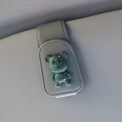 Creative Cartoon Sunglasses Card — Car Glasses Clip/Bill Clip - gray-green-xx-bear