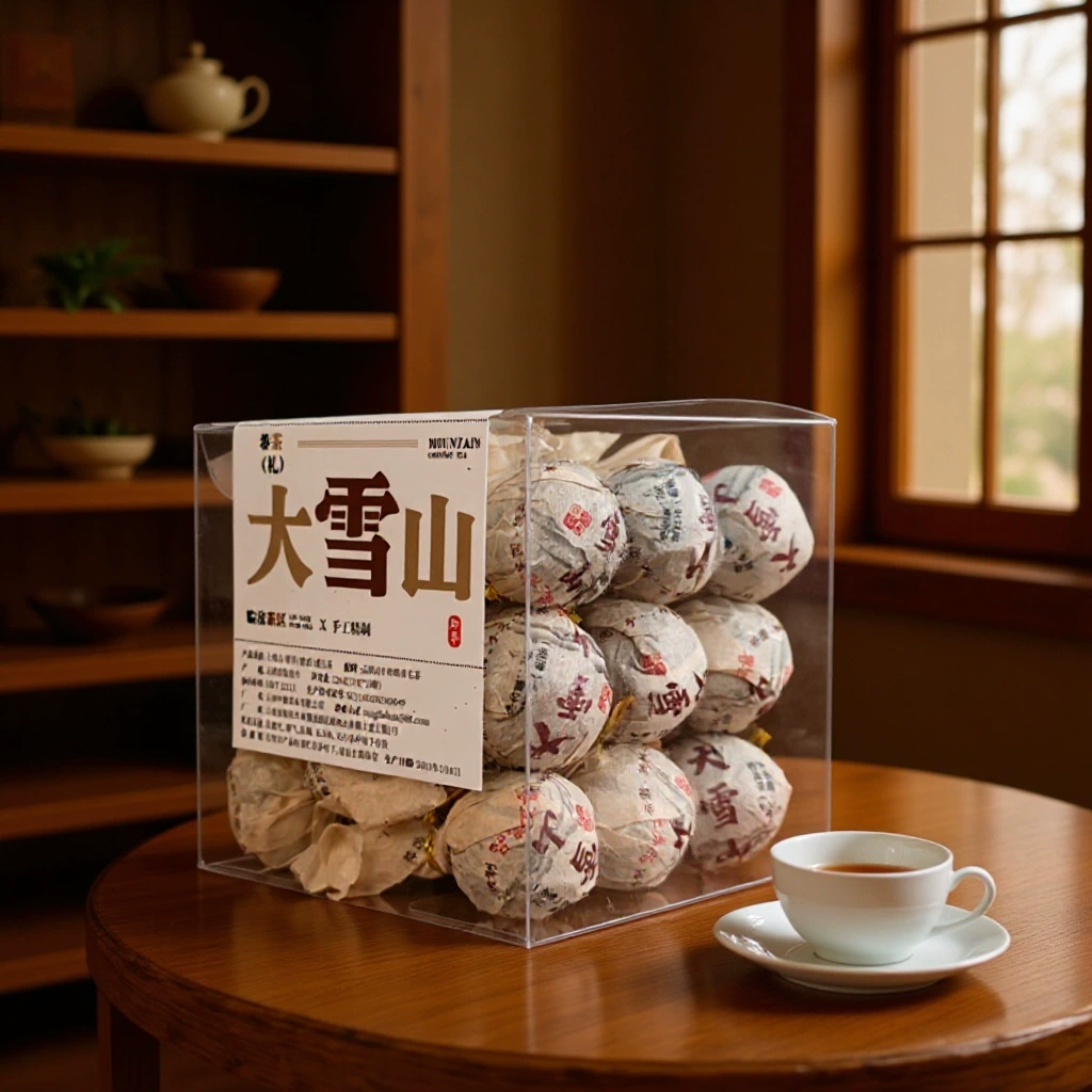 Источник: чай Пуэр, спелый чай Пу Даксюэшань, спелый чай Сяолонгчжу, прозрачный сувенир в шариковой упаковке, чайные листья, Прямая поставка