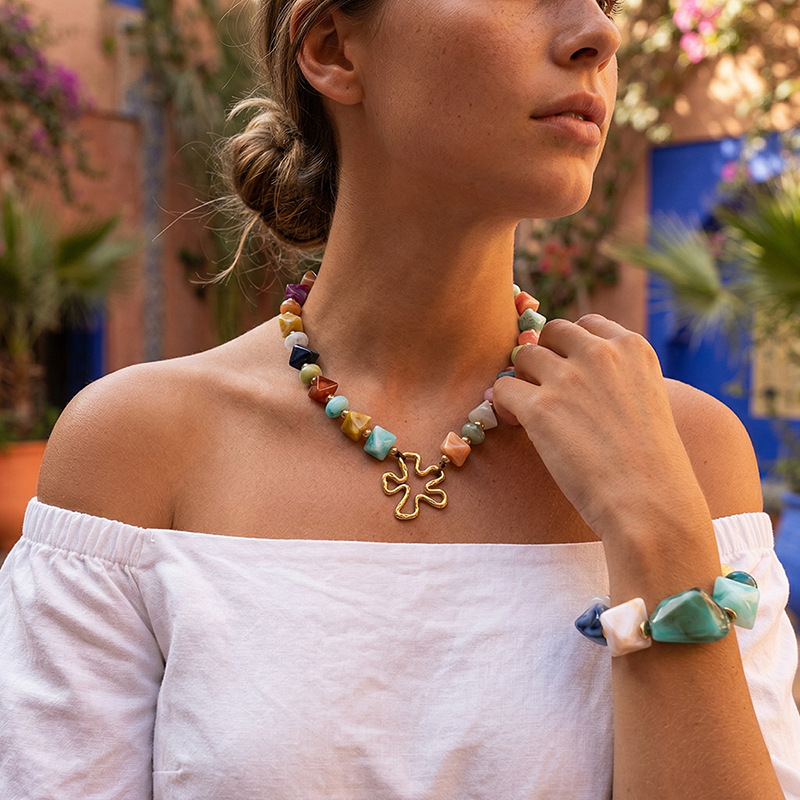 Tina Amazon color transfronterizo acrílico cuentas collar de flores universal viajero joyería clavícula al por mayor