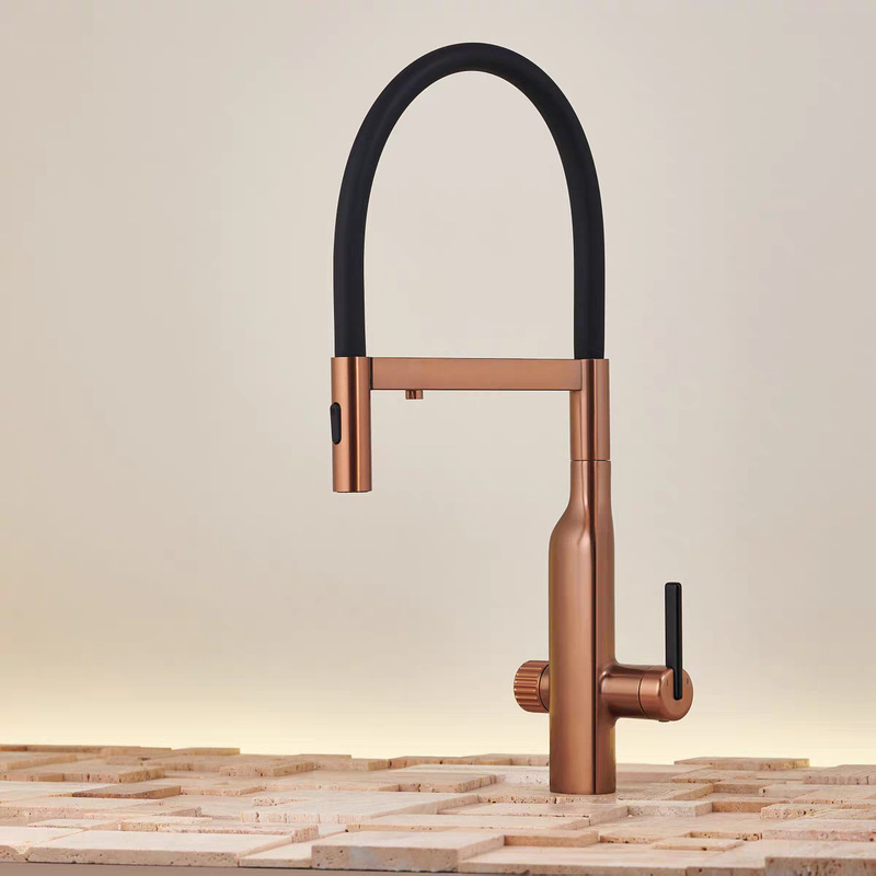 High-Quality All-Copper Cross-Border E-Commerce Hot and Cold Kitchen Faucet, Universal Three-In-One Sink Household Water Purification Faucet, Swivel