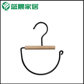 源头工厂榉木丝巾架铁夹木衣架旅行家居携带铁衣架晾衣架厂家直批