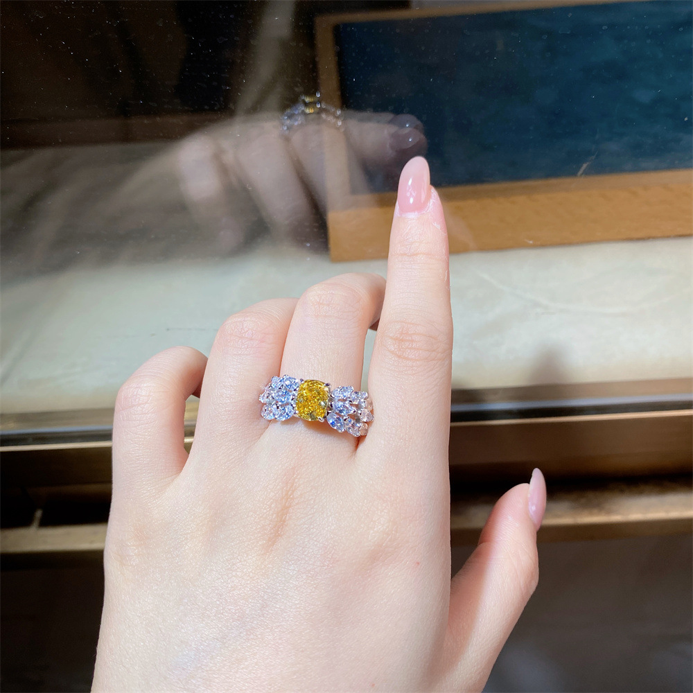 Tancise, anello da donna in argento Sterling con pietre preziose di colore giallo, per matrimonio, fidanzamento e cocktail _voghion.com