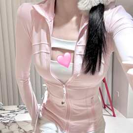 lulu原标原版Define立领瑜伽服外套女长袖跑步运动夹克上衣健身服
