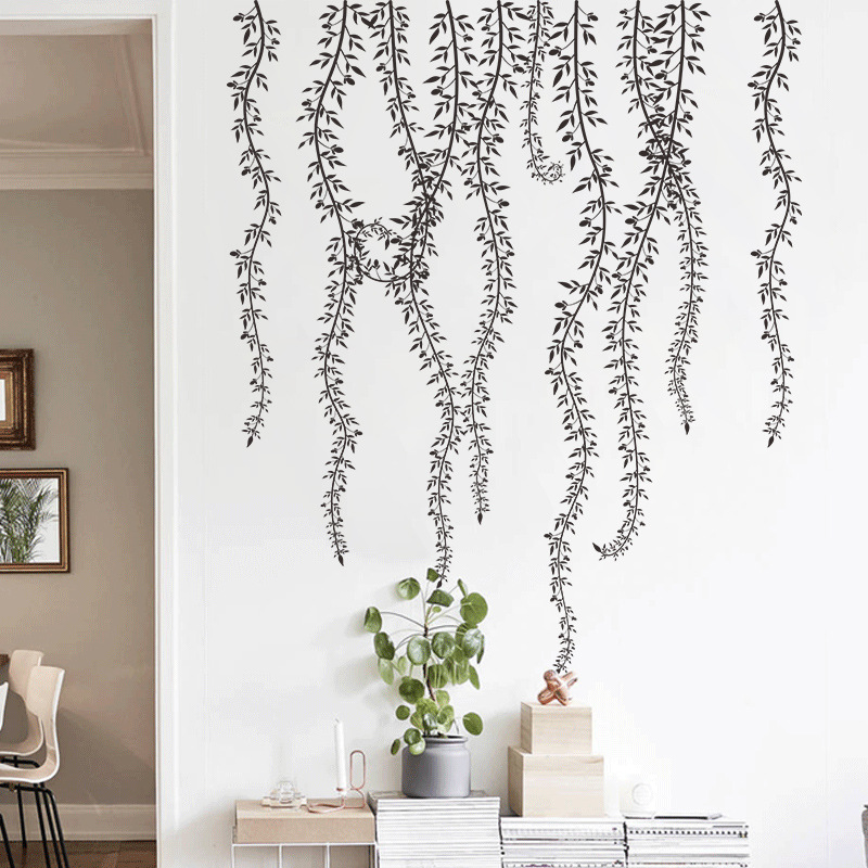 Wholesale Black Rattan Branches Bedroom Porch Wall Stickers Nihaojewelry display picture 3