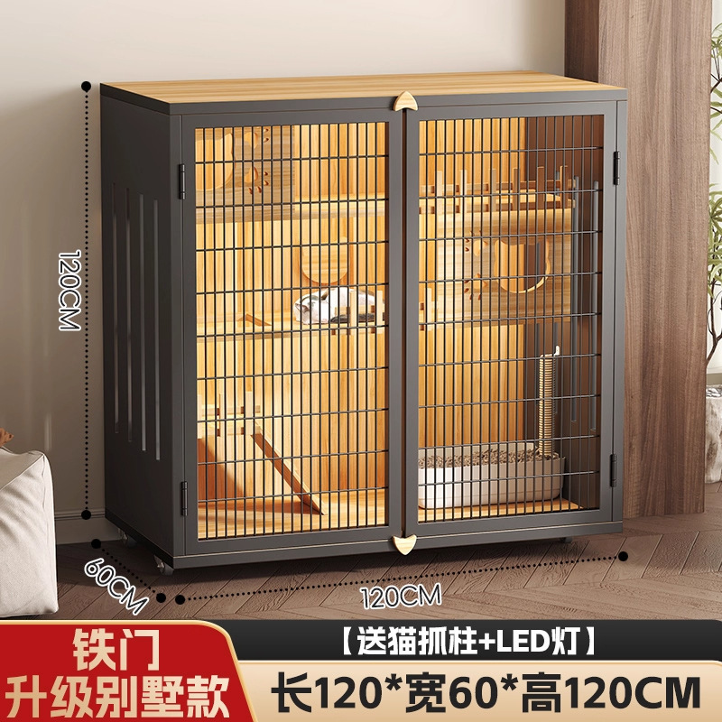 实木豪华猫别墅家用室内猫笼子超大自由空间猫窝客厅猫舍猫笼子|undefined