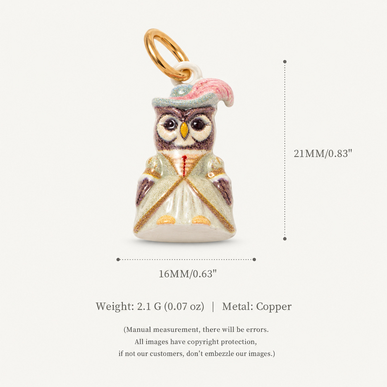 11. Top hat owl pendant