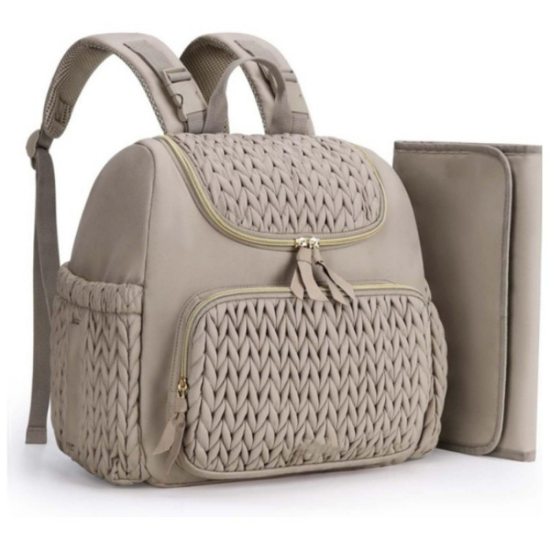 Bolsa transfronteriza multifuncional para madres y bebés, bolsa de moda para madres, mochila de hombro de gran capacidad, mochila de carrito para bebés, bolsa colgante
